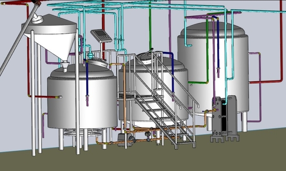 Materiaal van elektro/Stoom het Minimicrobrewery, het Materiaal van 3 Fasebrewpub